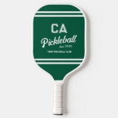 Raquette De Pickleball Preppy Green Pickleball Club Custom Crest Party (Verso)