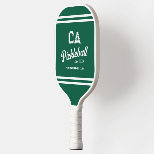 Raquette De Pickleball Preppy Green Pickleball Club Custom Crest Party (Gauche)