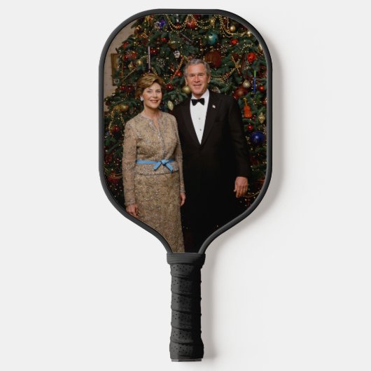Raquette De Pickleball Président George Bush, Laura Christmas Maison Blan (Recto)