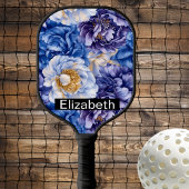 Raquette De Pickleball Pretty Blue Peony Personalized