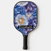 Raquette De Pickleball Pretty Blue Peony Personalized (Verso)
