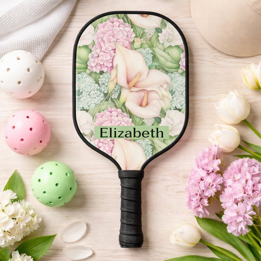 Raquette De Pickleball Pretty Pastel Calla Lily Personalized