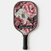 Raquette De Pickleball Pretty Pink and White Peony Personalized (Verso)