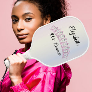 Raquette De Pickleball Princesse ou Reine Pearl et Diamant rose Tiara