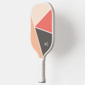 Raquette De Pickleball Professionnel moderne Pink Initiales Monogramme (Gauche)