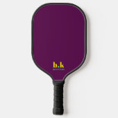 Raquette de Pickleball prune avec initiales (Verso)