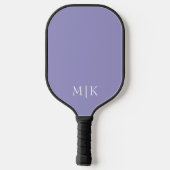 Raquette De Pickleball Purple and White | Modern Monogram (Verso)