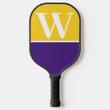 Purple & Gold College Monogram Pickleball Paddle
