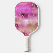 Raquette De Pickleball Purple Gold Disco Ball Retro 70's (Recto)