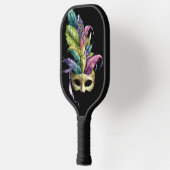 RAQUETTE DE PICKLEBALL PURPLE & GOLD MARDI GRAS MASQUES & FEATHES (Gauche)