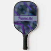 Raquette De Pickleball Purple Grey Medley Boho Chic avec nom (Verso)