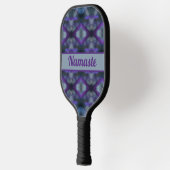 Raquette De Pickleball Purple Grey Medley Boho Chic avec nom (Gauche)