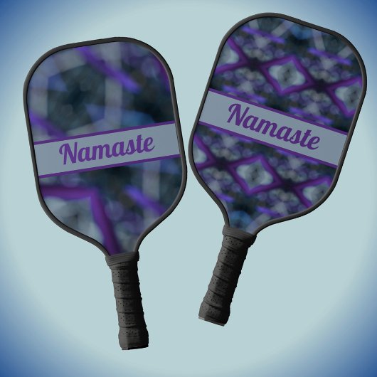 Raquette De Pickleball Purple Grey Medley Boho Chic avec nom