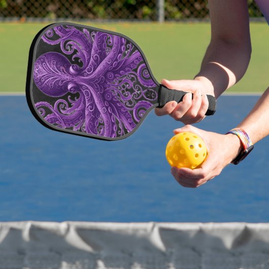 Raquette De Pickleball Purple Octopus Victorian Steampunk Kraken  (Insitu)