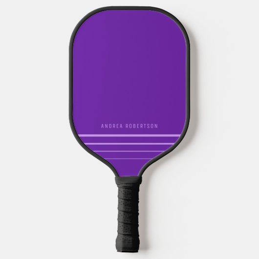 Raquette De Pickleball Purple Simple Minimal Lavender Nom Personnalisé (Verso)