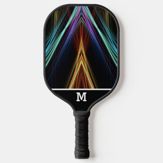 Raquette De Pickleball Pyramide de Couleurs rayons vifs avec Monogramme (Recto)