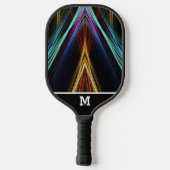Raquette De Pickleball Pyramide de Couleurs rayons vifs avec Monogramme (Verso)