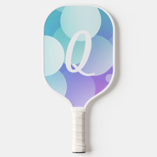 Raquette De Pickleball Q Nom Pickleball Paddle Purple Blue Bubble Moderne (Recto)