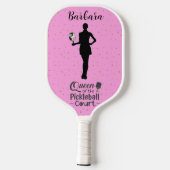 Raquette De Pickleball Queen Court Sparkle Nom rose (Verso)