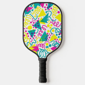 Raquette De Pickleball Rad Retro Memphis Pattern Neon 80s Pop Art