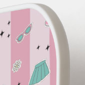 Raquette De Pickleball Raft de pré-impression de monogramme rose (Détail gauche)