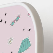 Raquette De Pickleball Raft de pré-impression de monogramme rose (Détail gauche)