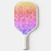 Raquette De Pickleball Rainbow Gradient Piscine Photo Chic Monogramme (Verso)