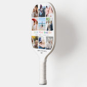 Raquette De Pickleball Rainbow 'LOVE YOU DADDY' Photo Collage Keepsaké (Gauche)