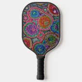 Raquette De Pickleball Rainbow Mardi Gras Bead Art  (Verso)