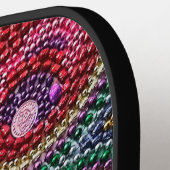 Raquette De Pickleball Rainbow Mardi Gras Bead Art  (Détail gauche)