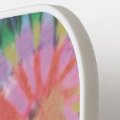 Raquette De Pickleball Rainbow Tie Dye Hippie Motif initial Monogramme (Détail gauche)