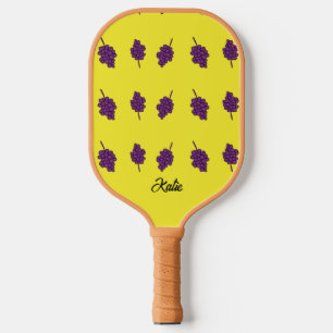 Raquette De Pickleball Raisins pourpres personnalisés jaune