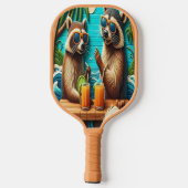 Raquette De Pickleball Ratons blancs perchés sur une table rustique (Verso)