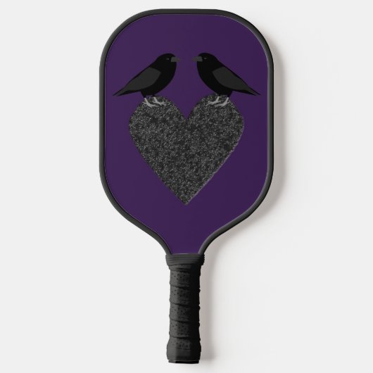 Raquette De Pickleball Ravens gothiques et Coeur noir (Verso)