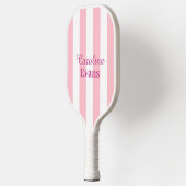 Raquette De Pickleball Rayé de rose et de blanc (Gauche)