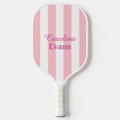 Raquette De Pickleball Rayé de rose et de blanc (Recto)