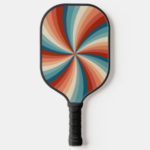 Raquette De Pickleball Rayons solaires ondulés de style rétro coloré