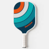 Raquette De Pickleball Rayure Cercle Écho Bluebottle avec Nom (Verso)