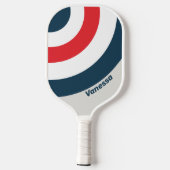 Raquette De Pickleball Rayure de cercle Warbird avec nom (Verso)