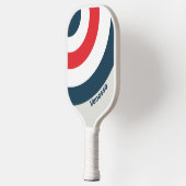 Raquette De Pickleball Rayure de cercle Warbird avec nom (Gauche)