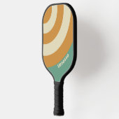Raquette De Pickleball Rayure Rétro Moss Circle avec Nom (Gauche)