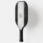 Raquette De Pickleball Rayure verticale en bois rustique noir blanc (Gauche)
