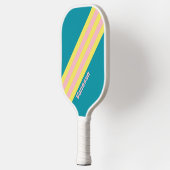 Raquette De Pickleball Rayures de Baiser de Mer Doux avec Nom (Gauche)