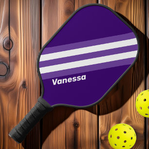 Raquette De Pickleball Rayures de bosquet de vigne de raisin rétro avec n