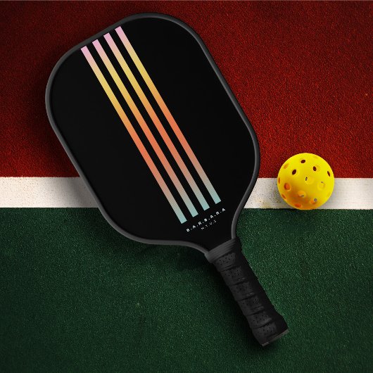 Raquette De Pickleball Rayures de dégradé moderne Pickleballer Summer Tan