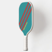 Raquette De Pickleball Rayures de récif rubis avec nom (Gauche)