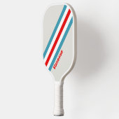 Raquette De Pickleball Rayures de Thunderbird avec nom (Gauche)