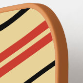 Raquette De Pickleball Rayures multi-largeurs crème rouge noir (Détail gauche)