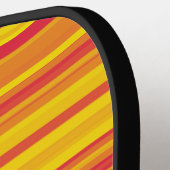Raquette De Pickleball Rayures Orange Rouge Jaune (Détail gauche)