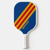 Raquette De Pickleball Rayures rétro chaleureuses avec nom (Recto)